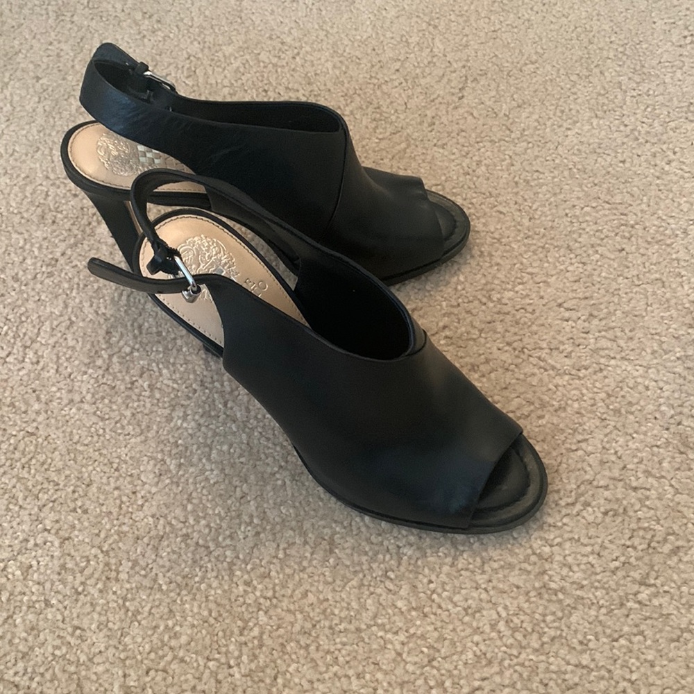 Vince Camuto peep toe black heels